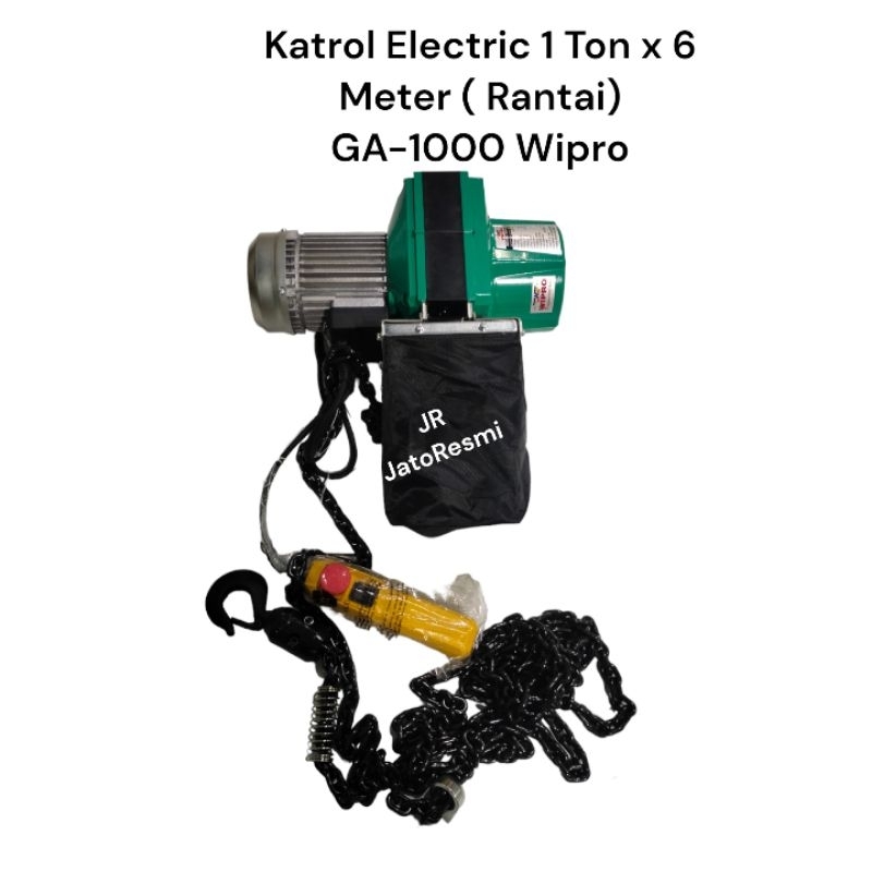 Katrol Electric 1Phase 230V Light Duty GA-1000 Wipro Katrol 1 Ton X 6M Rantai