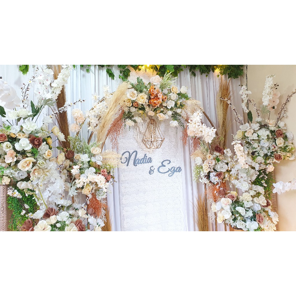 (Shine Decor - Pergola) Backdrop Dekorasi Akad Lamaran Tasyakuran Nikah Aqiqah Khitan Ulang Tahun Ul