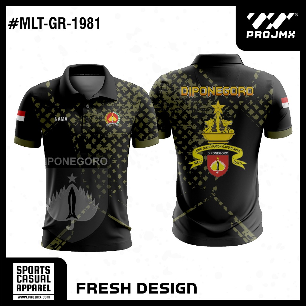 PROJMX - KAOS JERSEY MILITER KODAM DIPONEGORO TERBARU ( BISA CUSTOM )