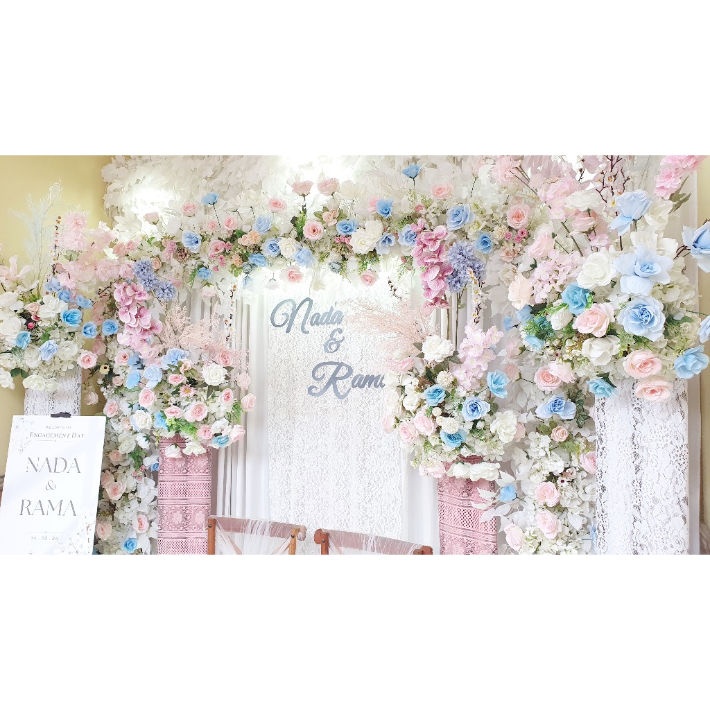 (Shine Decor) Backdrop Dekorasi Akad Lamaran Tasyakuran Nikah Aqiqah Khitan Ulang Tahun Ultah Intima