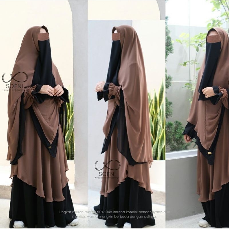 Gamis only zayda series by sofni beli gamis only dapat satu set (gamis dan khimar plus cadar)