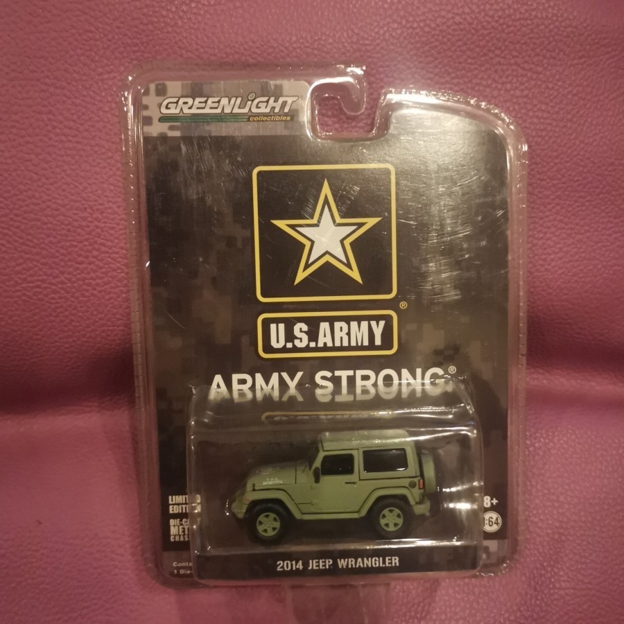 Greenlight 2014 Jeep Wrangler US ARMY Strong GL 1 64 Diecast Hijau