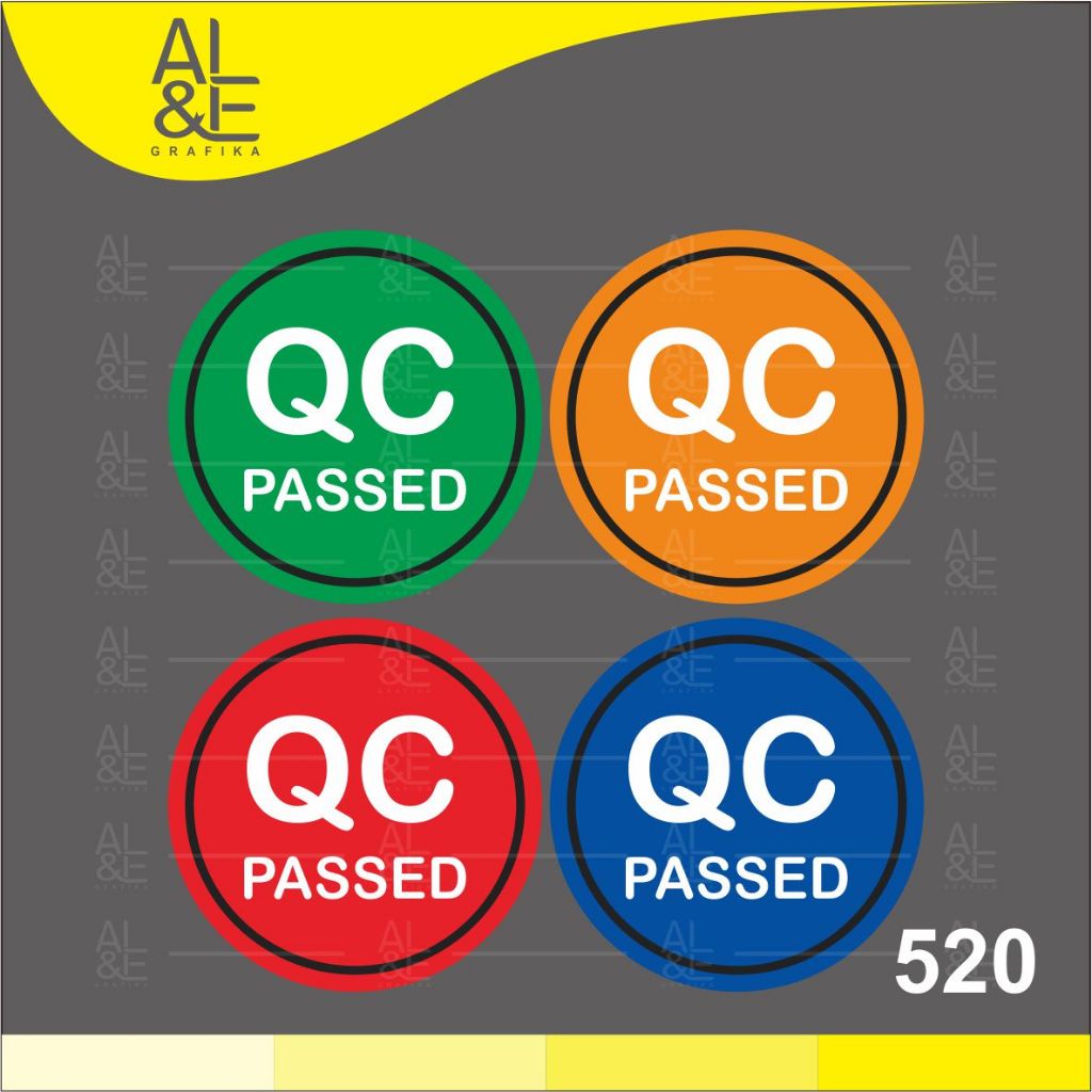 

520 - Stiker Simbol QC Passed, Sticker Vinyl, Cutting, Cetak Premium Indoor, Tahan Air