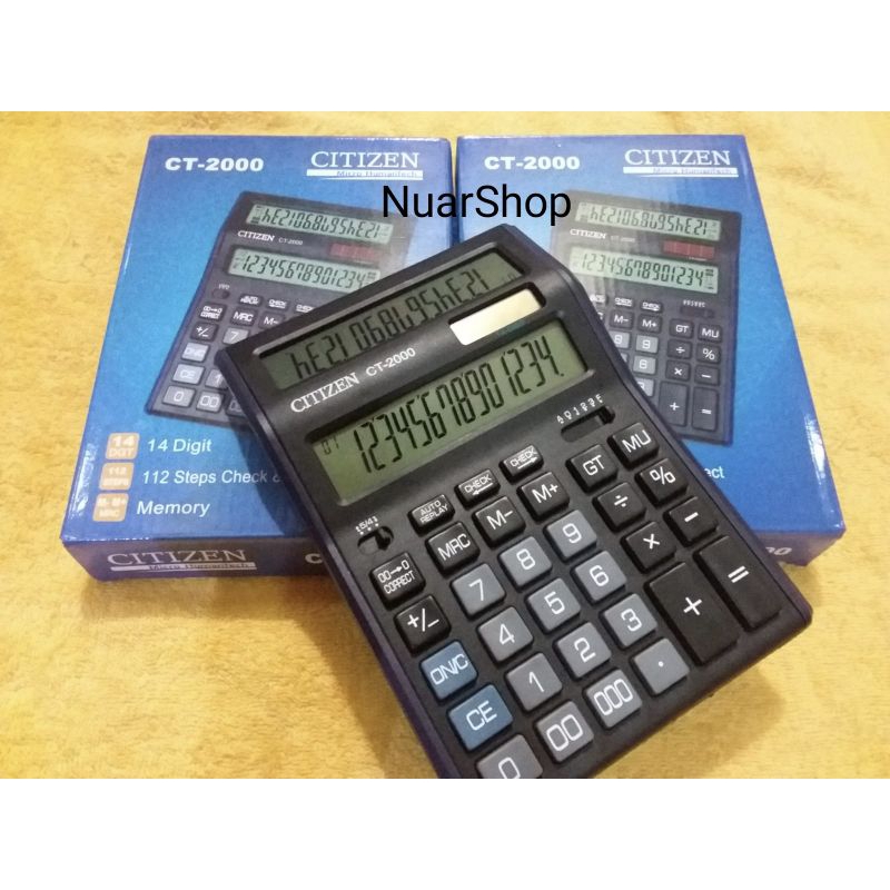 

KALKULATOR MERK CITIZEN CT 2000 14 DIGIT ( KALKULATOR 2 LAYAR CT 2000 14 DIGIT CHECK AND CORRECT