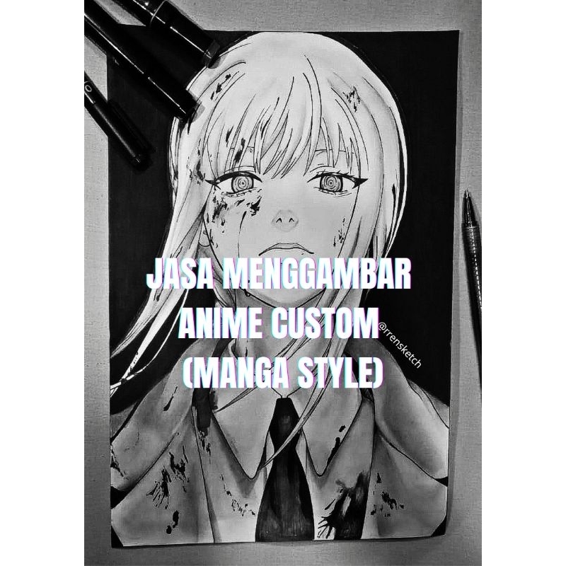 

JASA MENGGAMBAR ANIME MANGA STYLE (BISA REQUEST) UKURAN A5 DAN A4