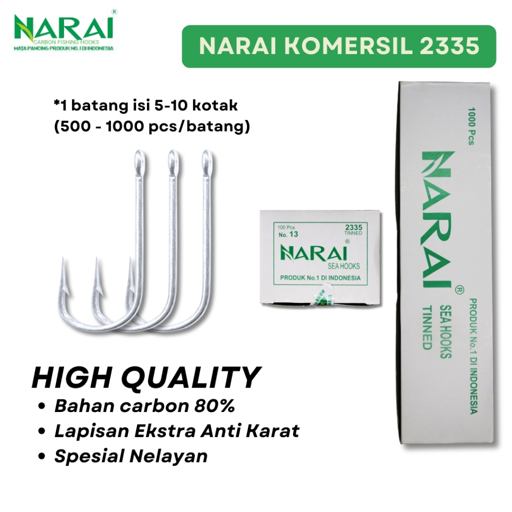 Mata Kail Pancing Hook Narai Komersil 2335 No. 6