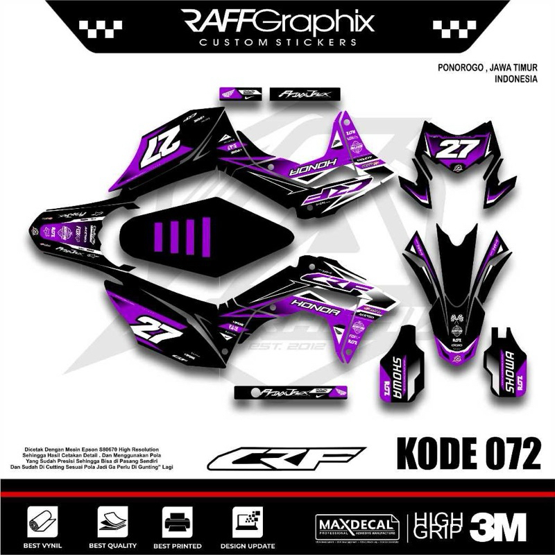 decal sticker crf 150l- decal crf full body - crf 150l - sticker crf 150l pink