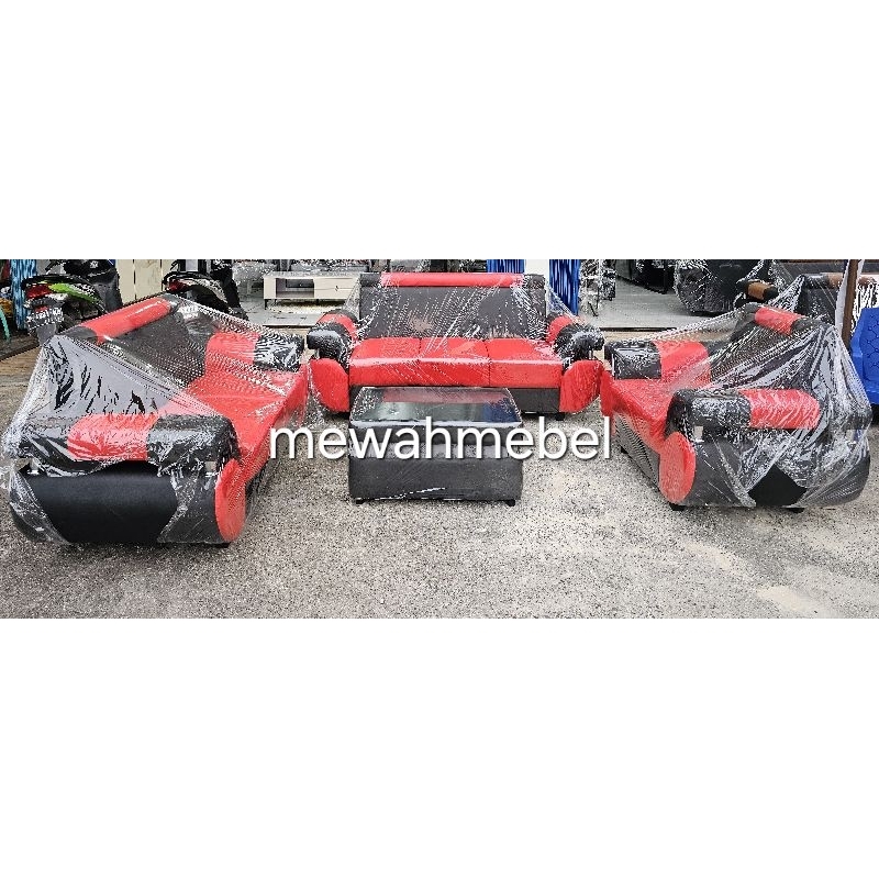 Sofa Tamu / Promo kursi Tamu / Sofa Kulit / sofa set free meja tamu