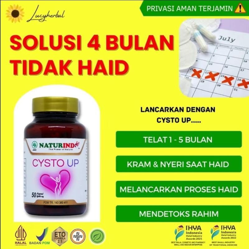 

CUSTO UP, mengatasi myom & kista, mengatasi gangguan menstruasi, menjaga kesehatan organ reproduksi, solusi 1-5 bulan tidak haid