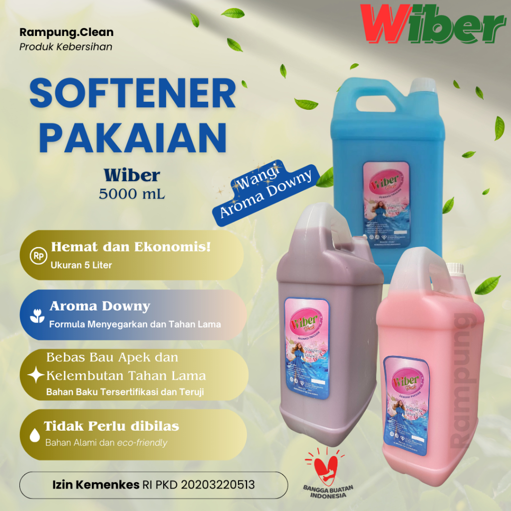 Softener Pelembut Pewangi Pakaian 5 Liter Wiber Fabric Softener