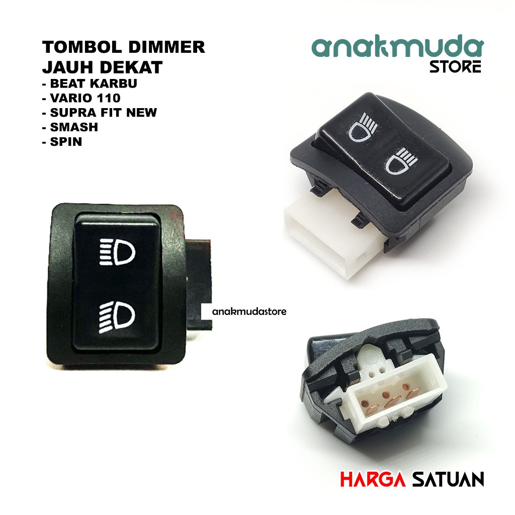 Saklar Tombol Lampu Depan Beat Karbu Jauh Dekat Dim Dimmer Universal Motor Honda Vario 110 Supra X 1
