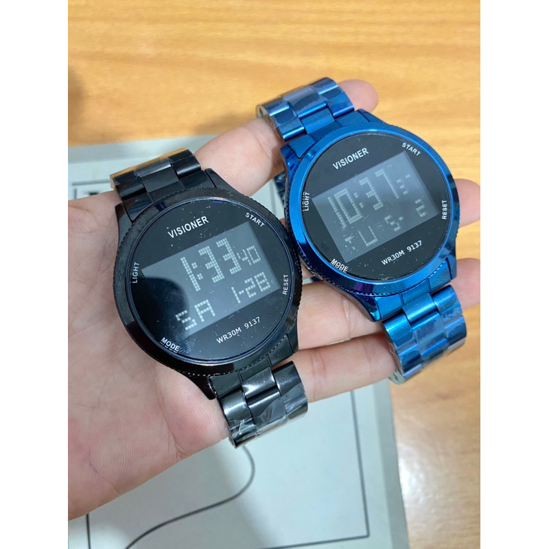 [Original] Jam Tangan Pria Visioner Led Strap Stainless Steel Tahan Air