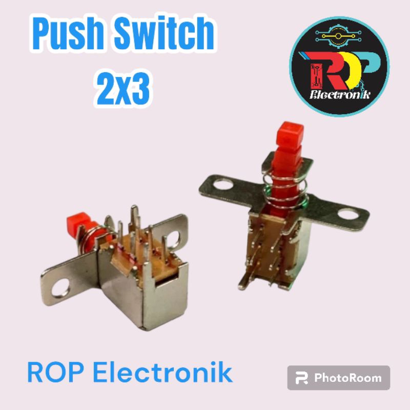 Push Switch 2x3 Merah Mini Dpdt 6 pin kaki Saklar Button