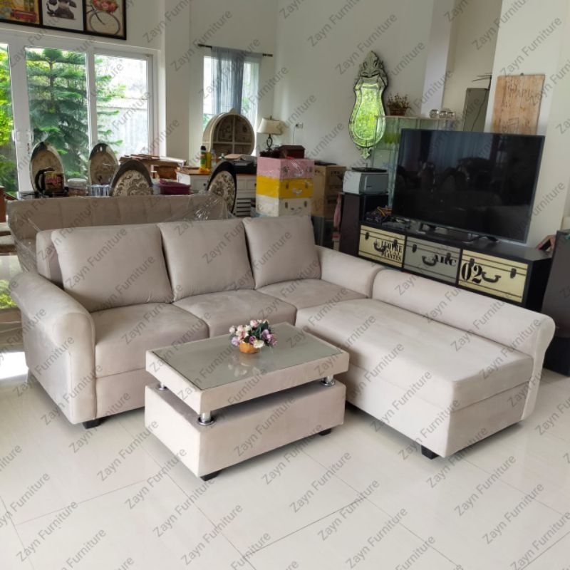 Sofa Sudut L Putus Tangan Bulat