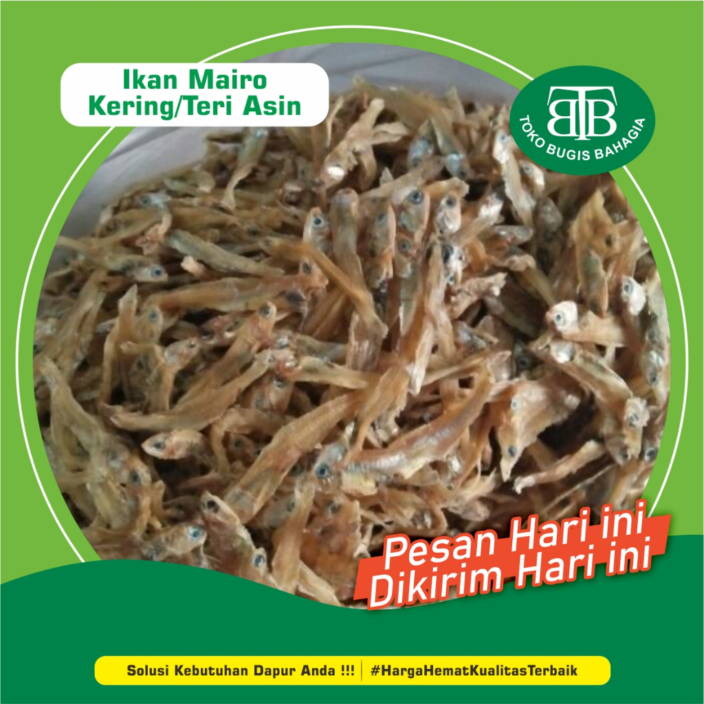 

Ikan Mairo Kering, Ikan Teri Asin, Murah Makassar