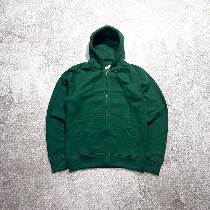 HOODIE POLOS HM ZIPPER YKK / HIJAU BOTOL