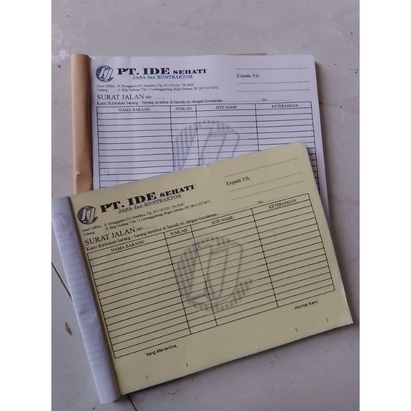 

(2 ply) Nota full Color 1 rim (250 lembar putih + 250 Lembar Merah)