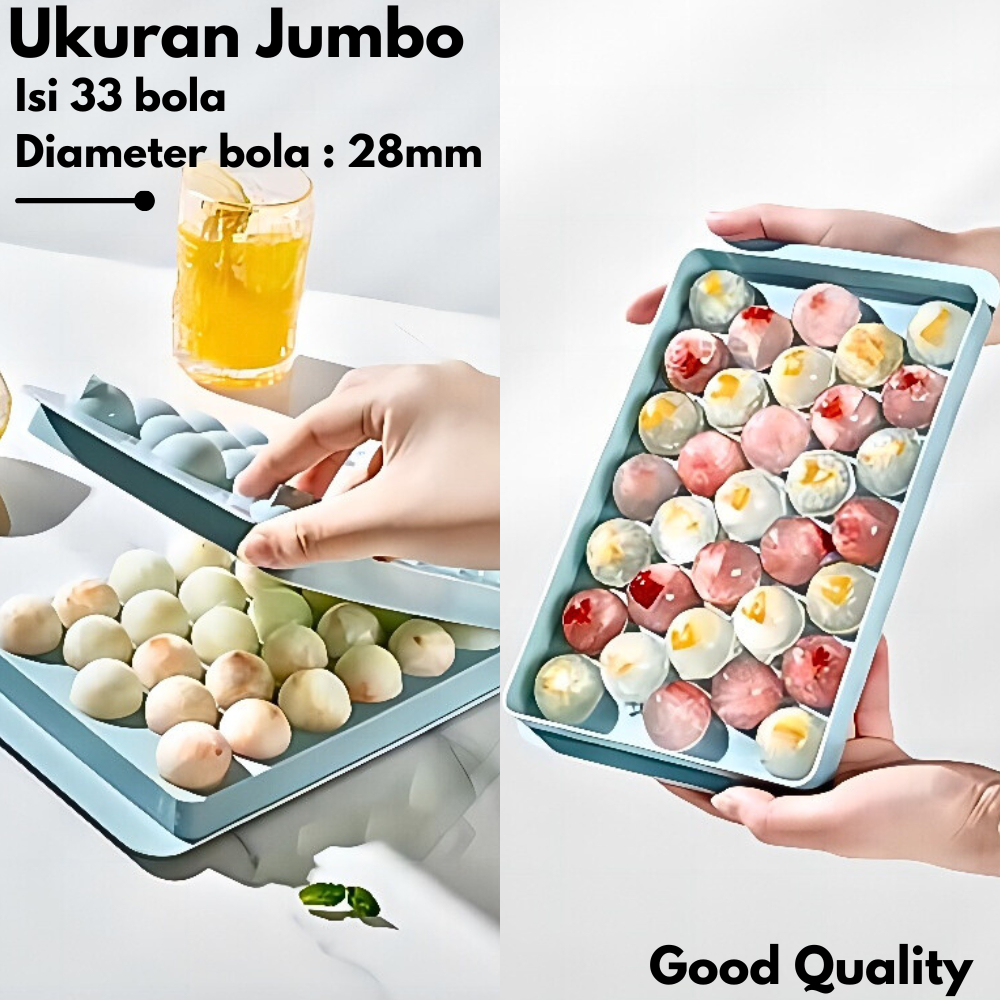 Cetakan Es Batu Bulat 33 Lubang Diameter Kecil - Round Ice Cube Tray - Cetakan Agar Agar Cetakan Esb