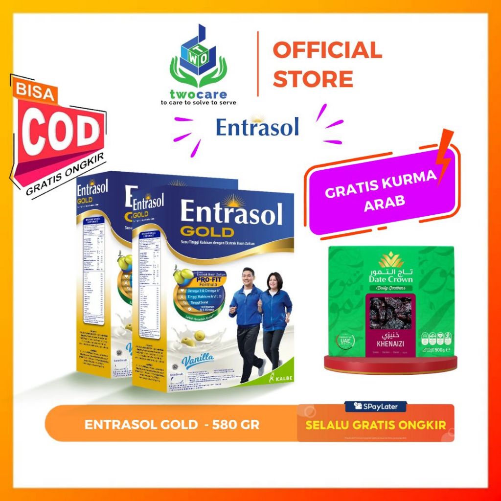 

Entrasol Gold 580 gr Vanila Coklat - Susu Lansia 2 BOX