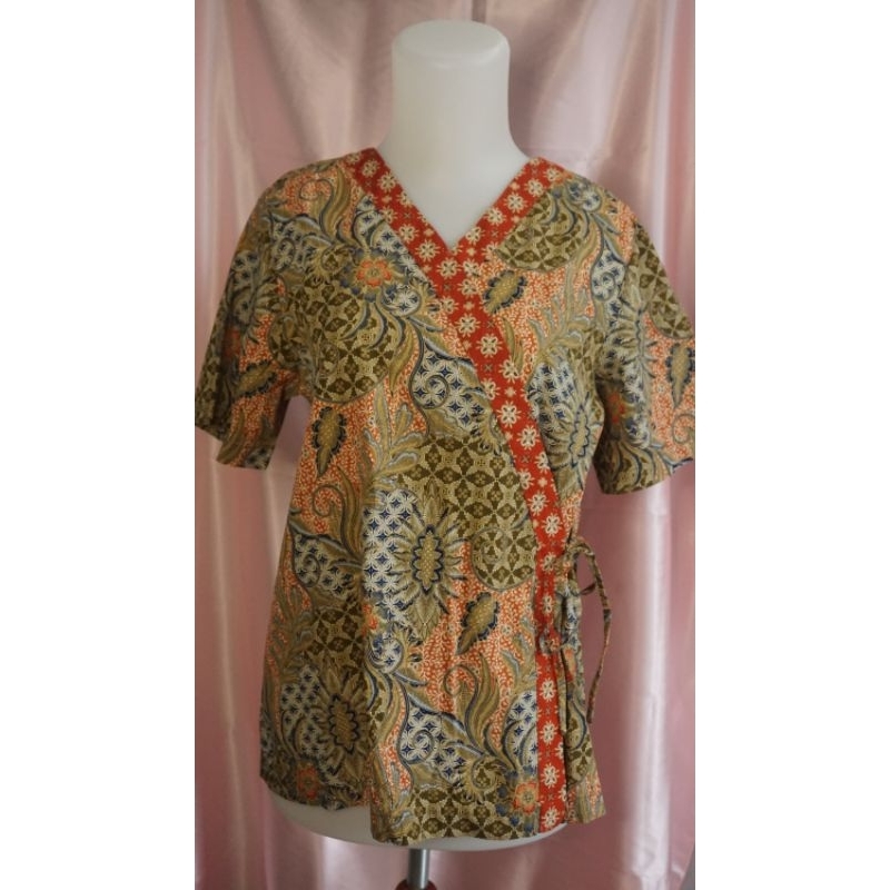 Batik Keris atasan wanita blouse cokelat