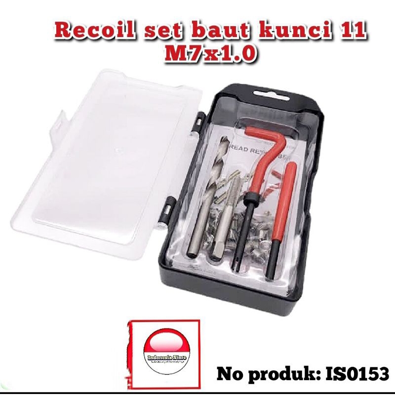 helicoil recoil set recoil m7x1.0 recoil baut kunci 11 set komplit