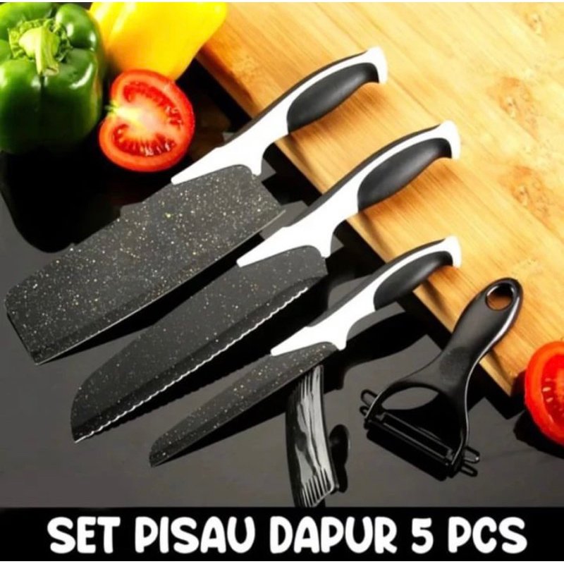 PISAU SET DAPUR 5 IN 1 PISAU DAPUR PISAU SET KERAMIK