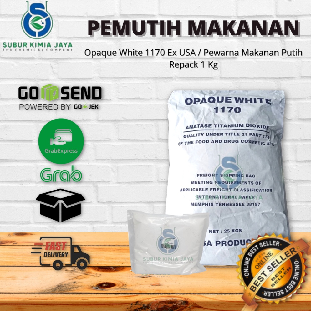 

XLC916 Penjualan TerbaikCOD Pemutih Makanan Opaque White 117 Ex USA Pewarna Putih Makanan 1 Kg