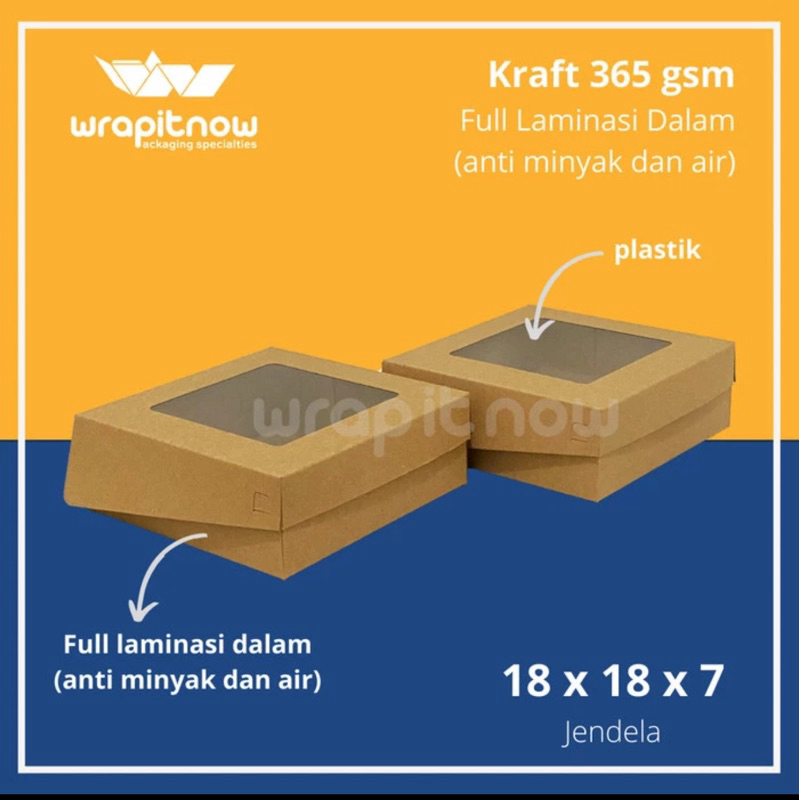

KOTAK BROWNIES 18x18x7 BOX BROWNIES 18x18x7