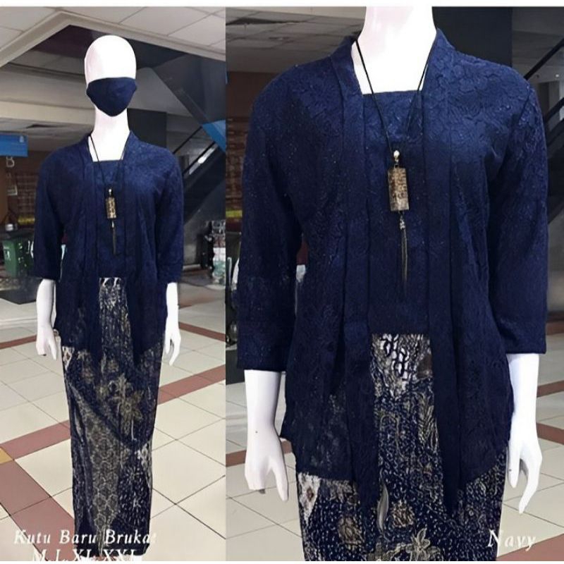 Set Kebaya Modern Atasan Kebaya Jumbo Ld 120 Baju Kondangan Kutubaru Lengan 7/8