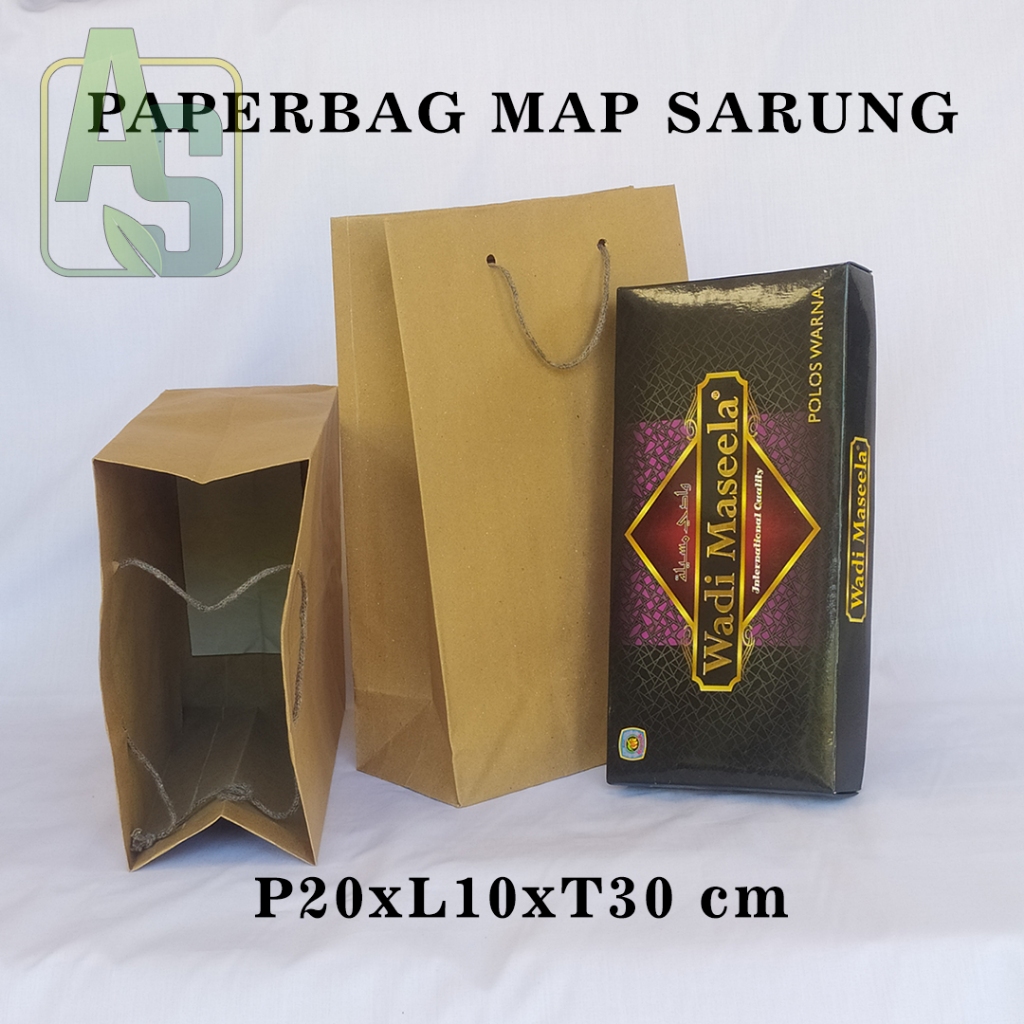 

PAPERBAG MAP SARUNG COKELAT POLOS UKURAN P20 X L10 X T30 CM