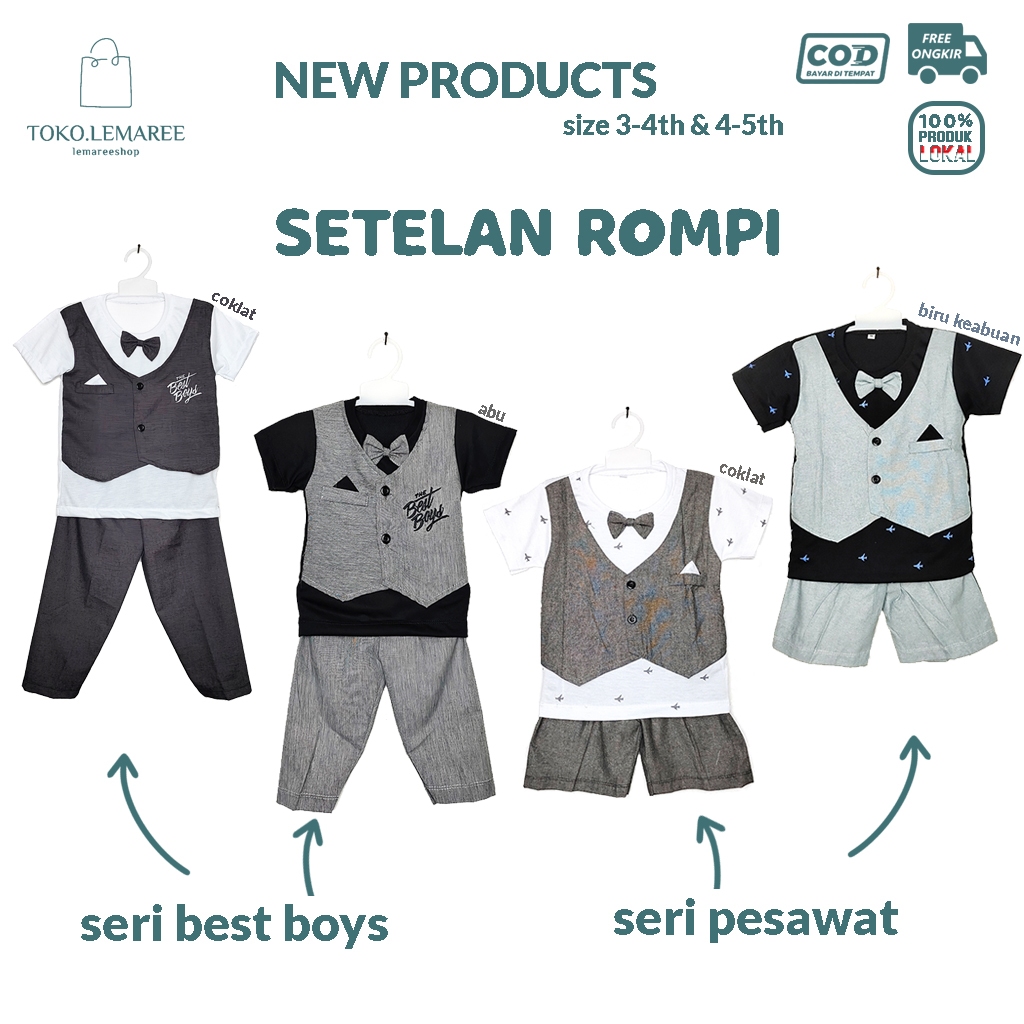 ( 3 - 5 TAHUN BOY ) SETELAN ROMPI ANAK BAYI LAKI-LAKI by toko.lemaree / BOYS VEST / BAJU PESTA KEREN