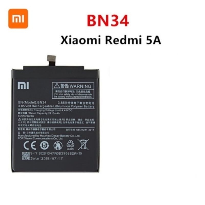 baterai redmi 5a/bn34 ori 99 BT