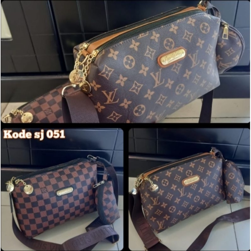 tas selempang/Hobo LV Lacoste free dompet kecil