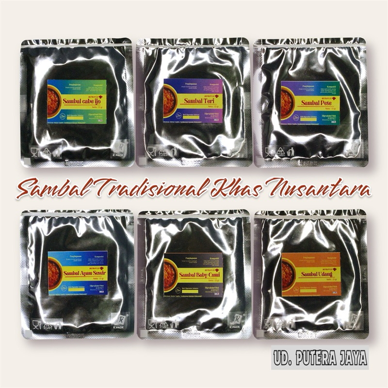 

SAMBAL SACHET : SAMBAL CUMI / AYAM SUWIR / SAMBAL UDANG / CABE IJO / SAMBAL BAWANG / BAJAK / TERI / PETE / TERASI
