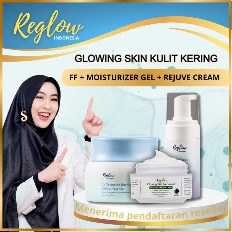 COD BISA - SBS0 BARU! Reglow Paket Glowing Skin Untuk Kulit Kering Skinbarrier dr. Shindy Putri Stokis Skincare Original menyeimbangkan pH Kulit wajah Bumil Busui Friendly Halal Payakumbuh Padang Bukittinggi Padang Panjang Solok