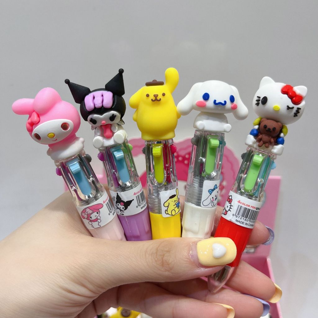 

Kakamoe - Satuan (1 pc) PEN 4 WARNA TINTA MINI PENA SANRIO KUROMI CINNAMOROLL HELLO KITTY MELODY POMPURIN POCHACCO