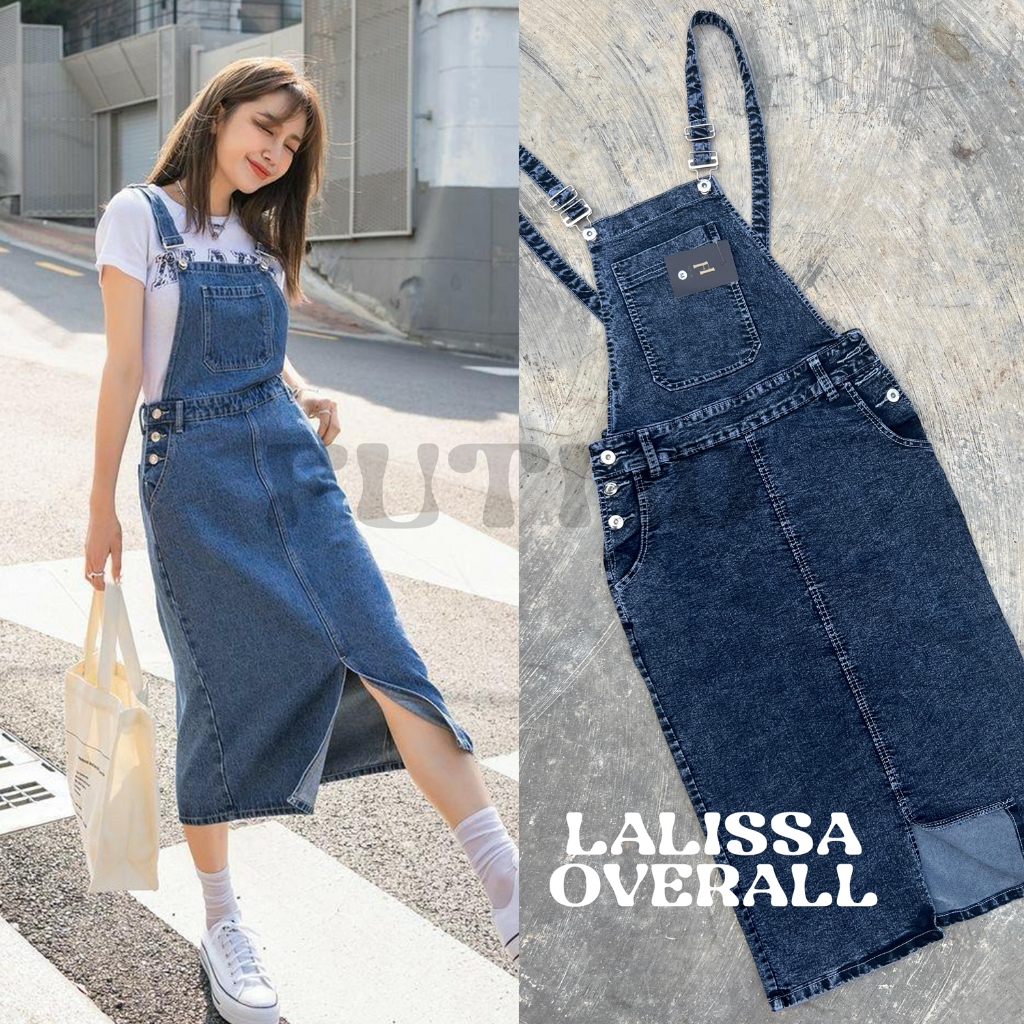 FUTI ID - Lalissa Overall I Overall Jeans Wanita Rok Span Midi Premium Jeans