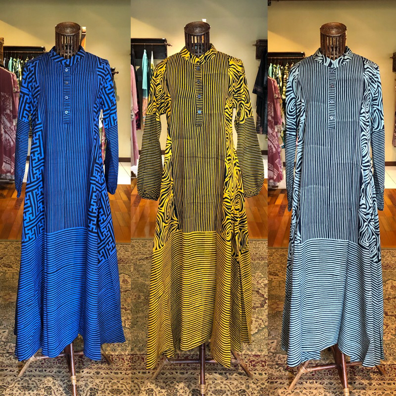 Anya dress rayon batik cap baju wanita busui kancing depan original Dian pelangi official Pekalongan