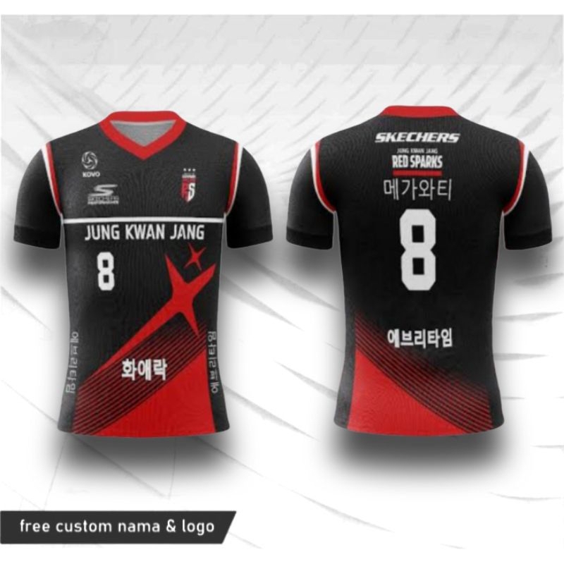 jersey voli tim RedSparks kaos voli megawati baju olahraga voli tim redspark megawati free custom