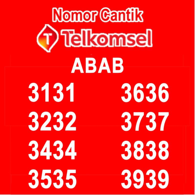nomor cantik telkomsel 3131 3232 3434 3535 3636 3737 3838 3939 simpati abab