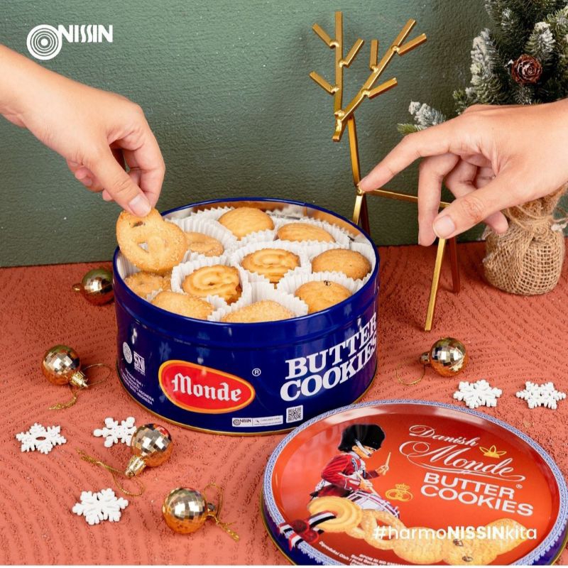 

MONDE BUTTER COOKIES BLUE SHELL 908gr/Biskuit Kaleng Monde Butter Cookies 454g/Butter Cookies Monde Pack 150 gr Ekonomis