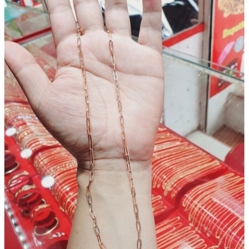 Kalung Emas Wanita Model Paper Clip