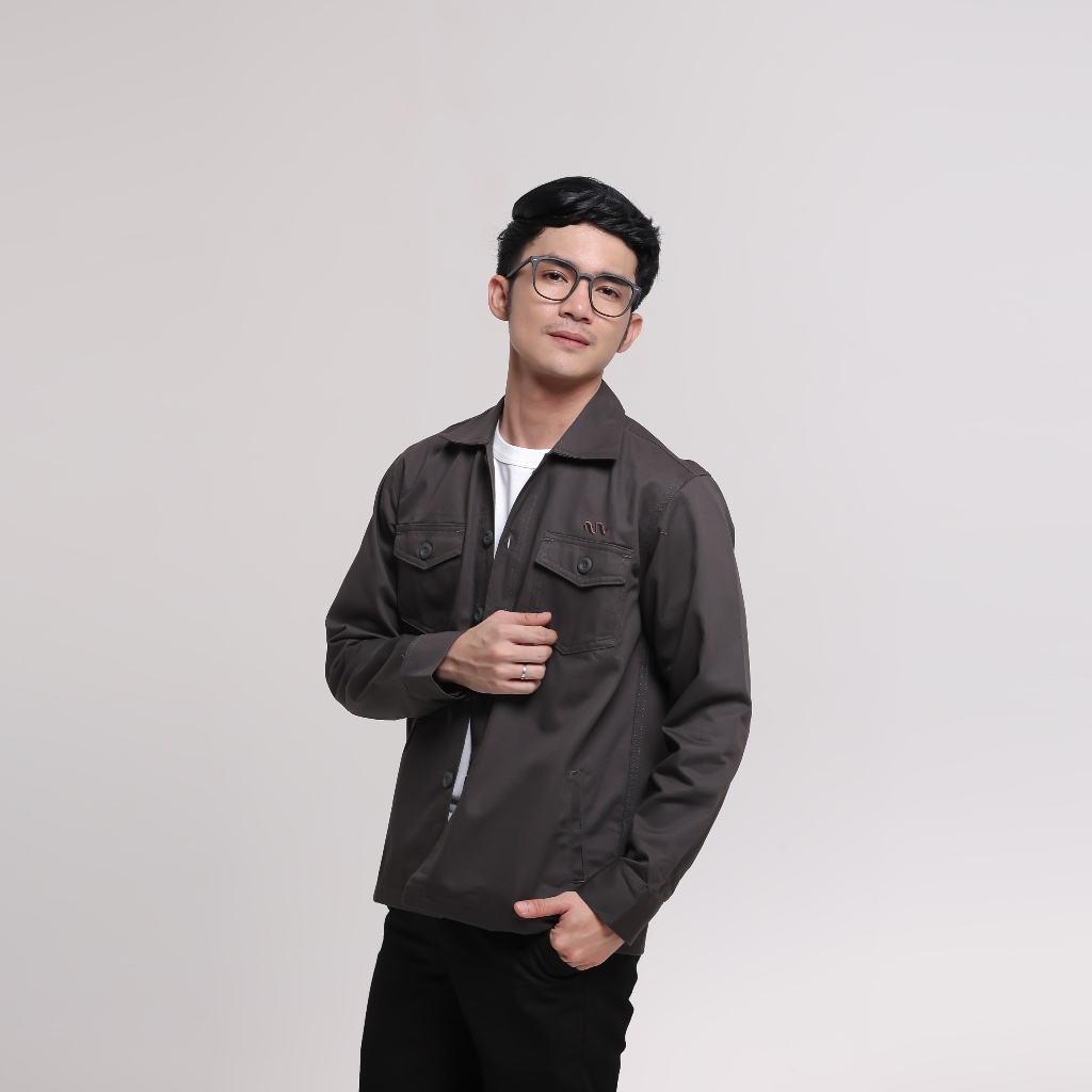 iNeat Zaku Trucker Jacket Grey Abu - Jaket Outerwear Pria