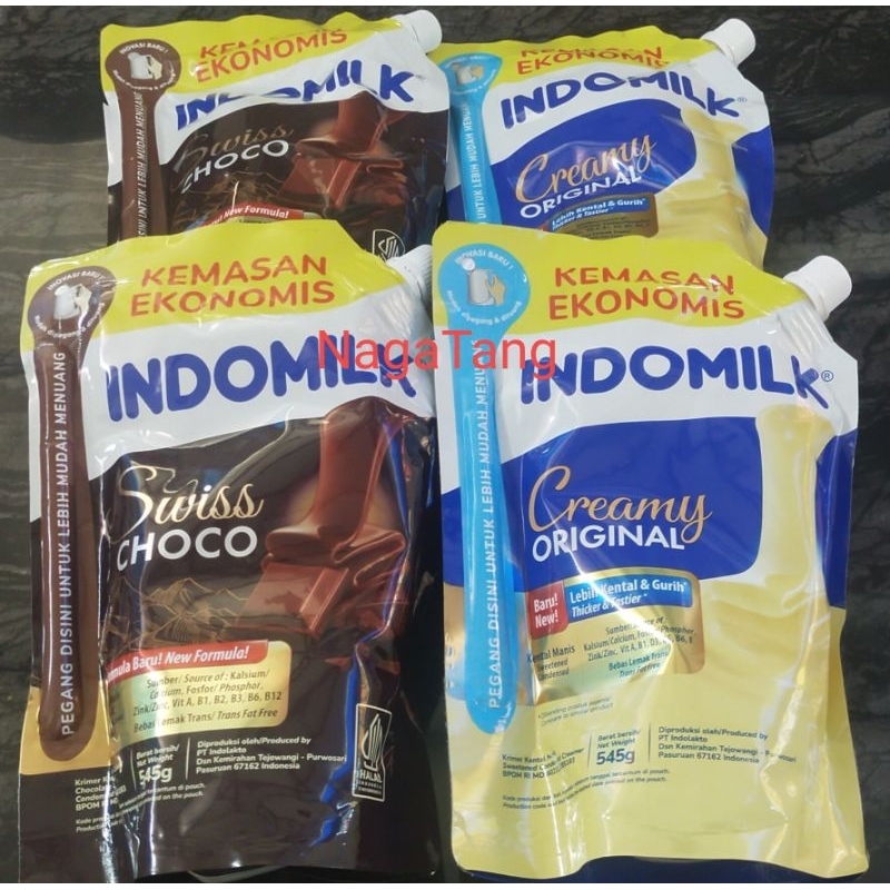 

INDOMILK SUSU KENTAL MANIS POUCH 545 Gr CREAMY ORIGINAL & SWISS CHOCO.