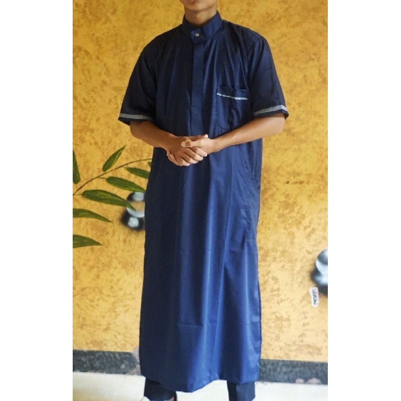 Jubah Saudi Toyobo Lengan Pendek Jubah Saudi Toyobo Jubah Saudi Pria Jubah Saudi DewasaJubah Al-Karo