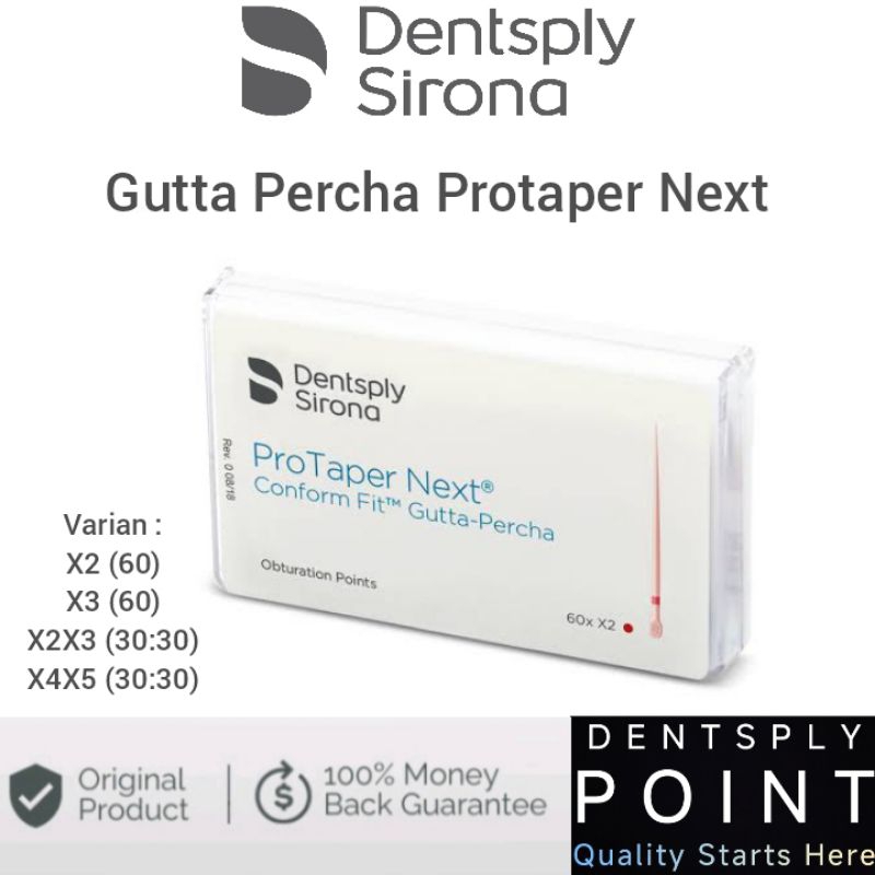 ORIGINAL Dentsply Gutta Percha Protaper Next - X2 X3 X4 X5 gutap guta percha protaper bahan pengisia