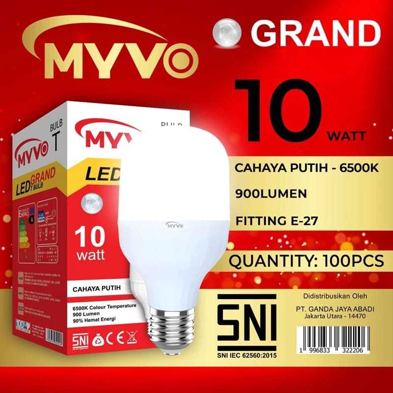 MYVO GRAND LAMPU LED PUTIH T BULB 10 WATT