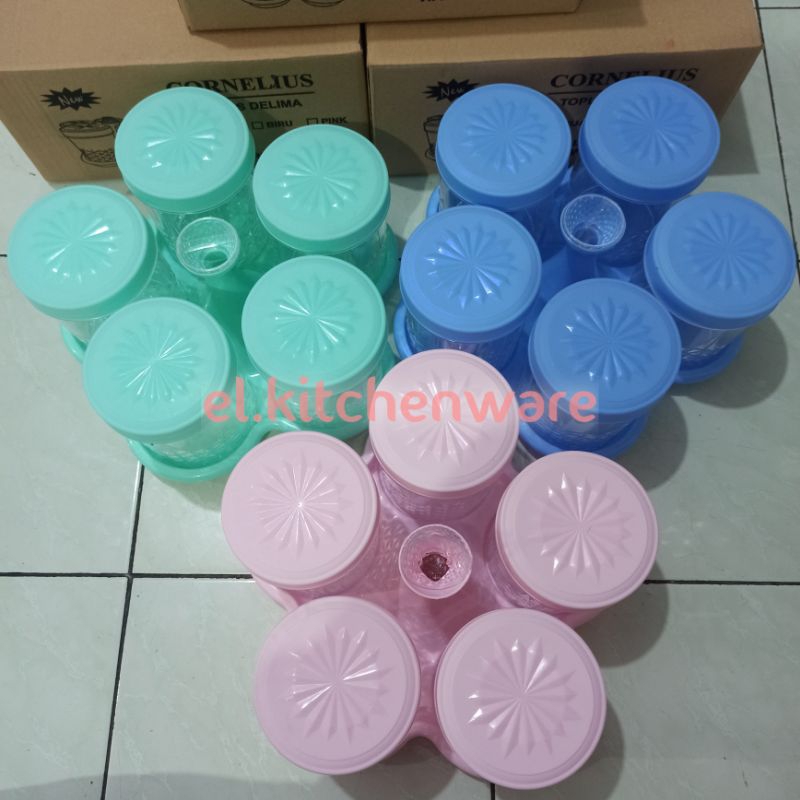 new cornelius - toples delima - set wadah kue kering lebaran - tempat plastik elegan cantik cookies 