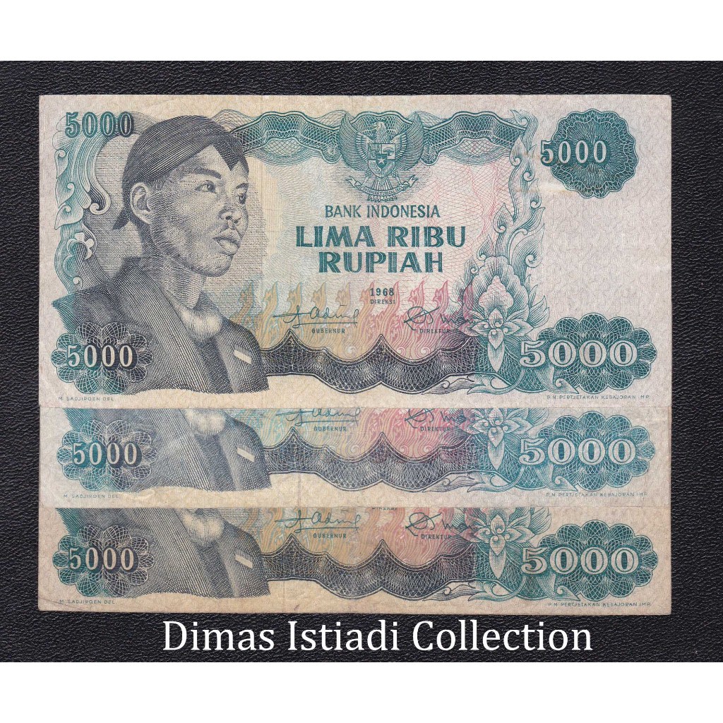 Uang Kuno 5000 Rupiah 1968 Seri Sudirman