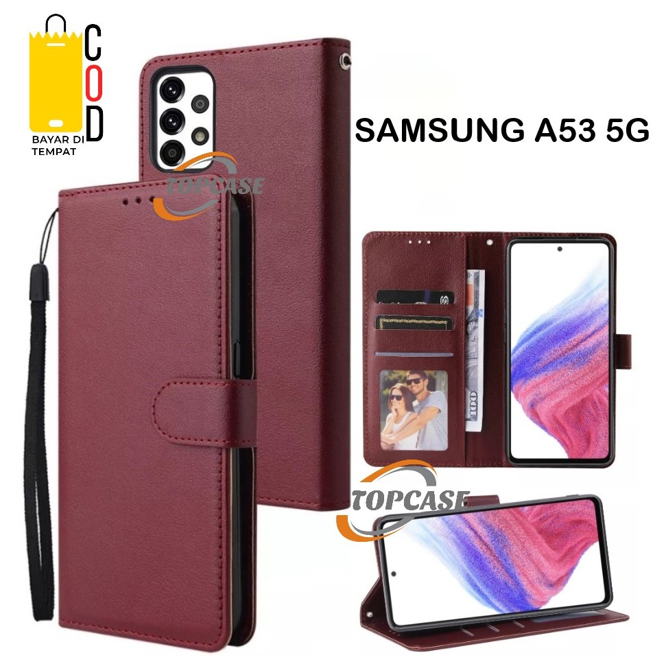 Flip Case Samsung A53 5G Flip Cover Leather Casing Domper Kulit Case Wallet Untuk Samsung A53 5G